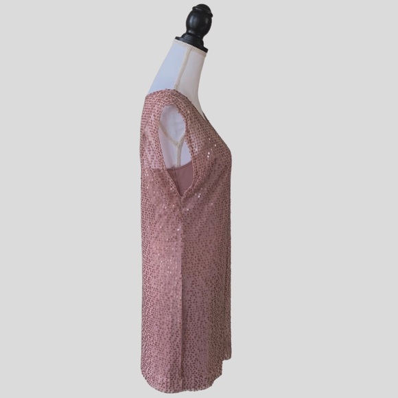 LAUREN CONRAD BLUSH PINK SEQUIN SHEATH MINI DRESS - Picture 3 of 15